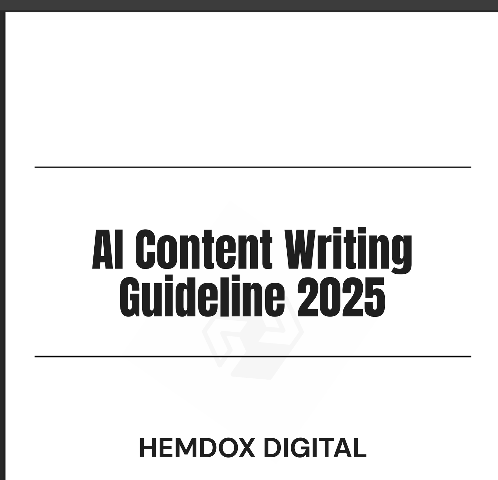 Ai Content Writing Guideline